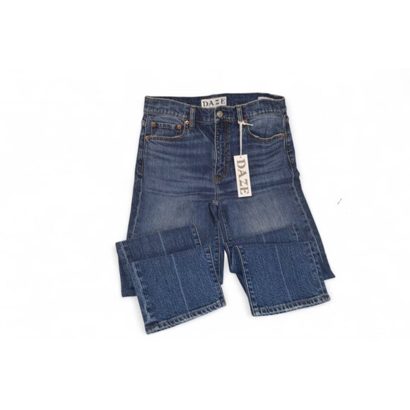 Daze Women's High Rise Straight Leg Jeans Size 26 Blue Stretch Denim NWT - Picture 1 of 3